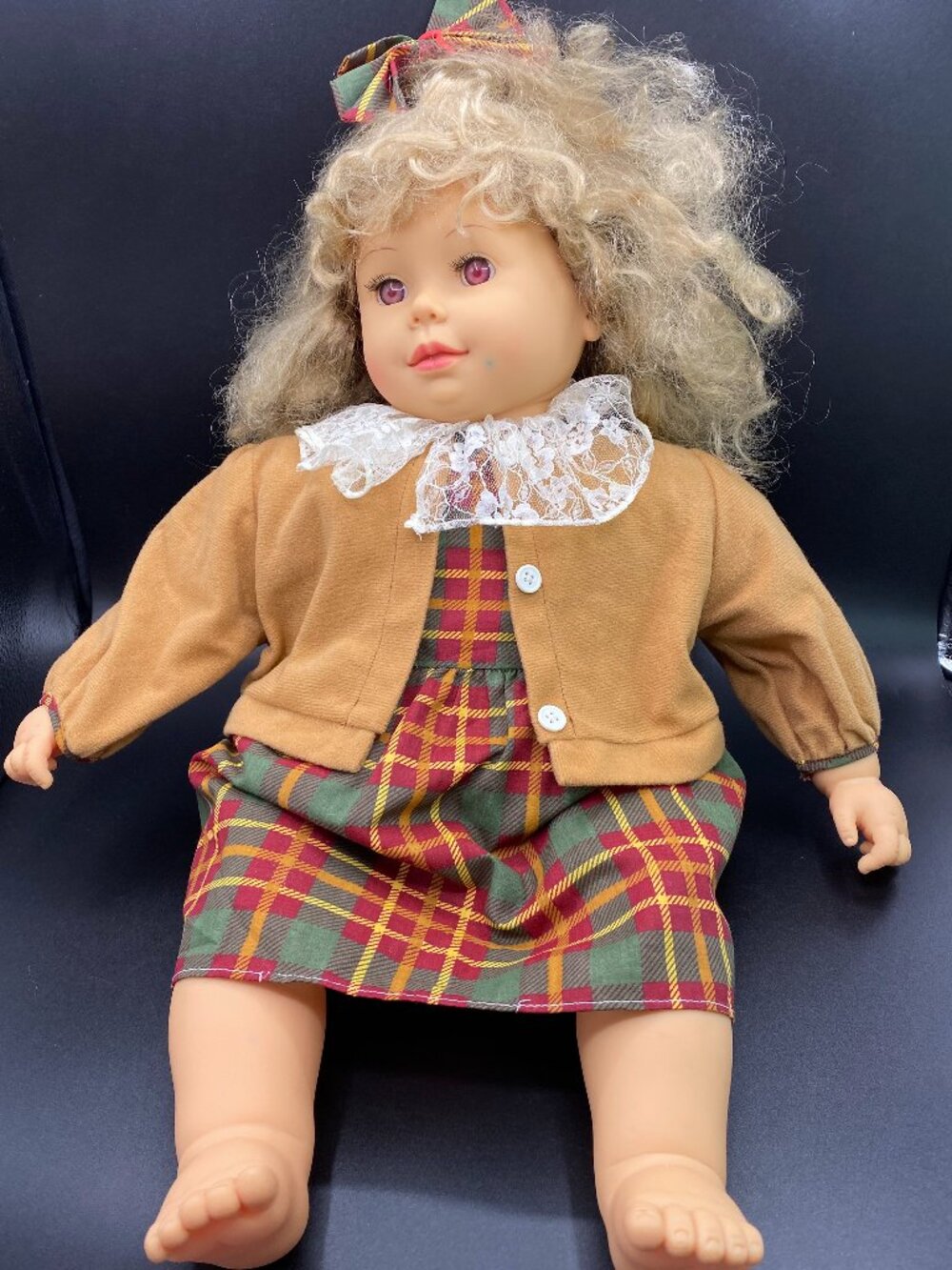 Vintage 1995 CitiToy Megan 20” Soft Body Girl Doll Pink Eyes VTG